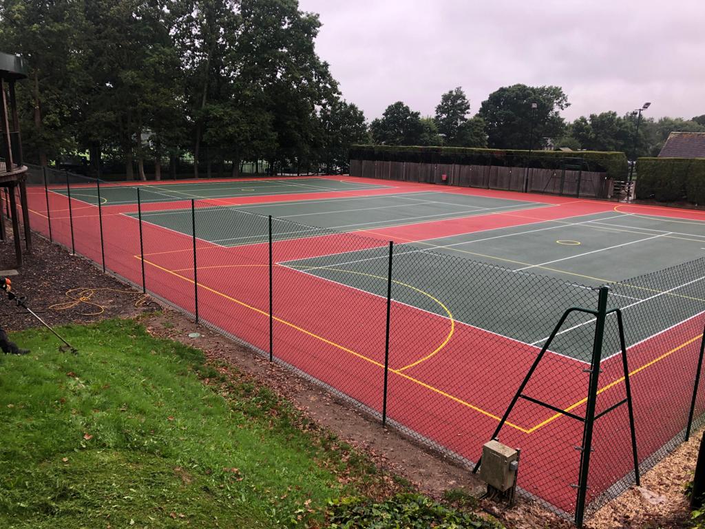 Tennis an netball court installation