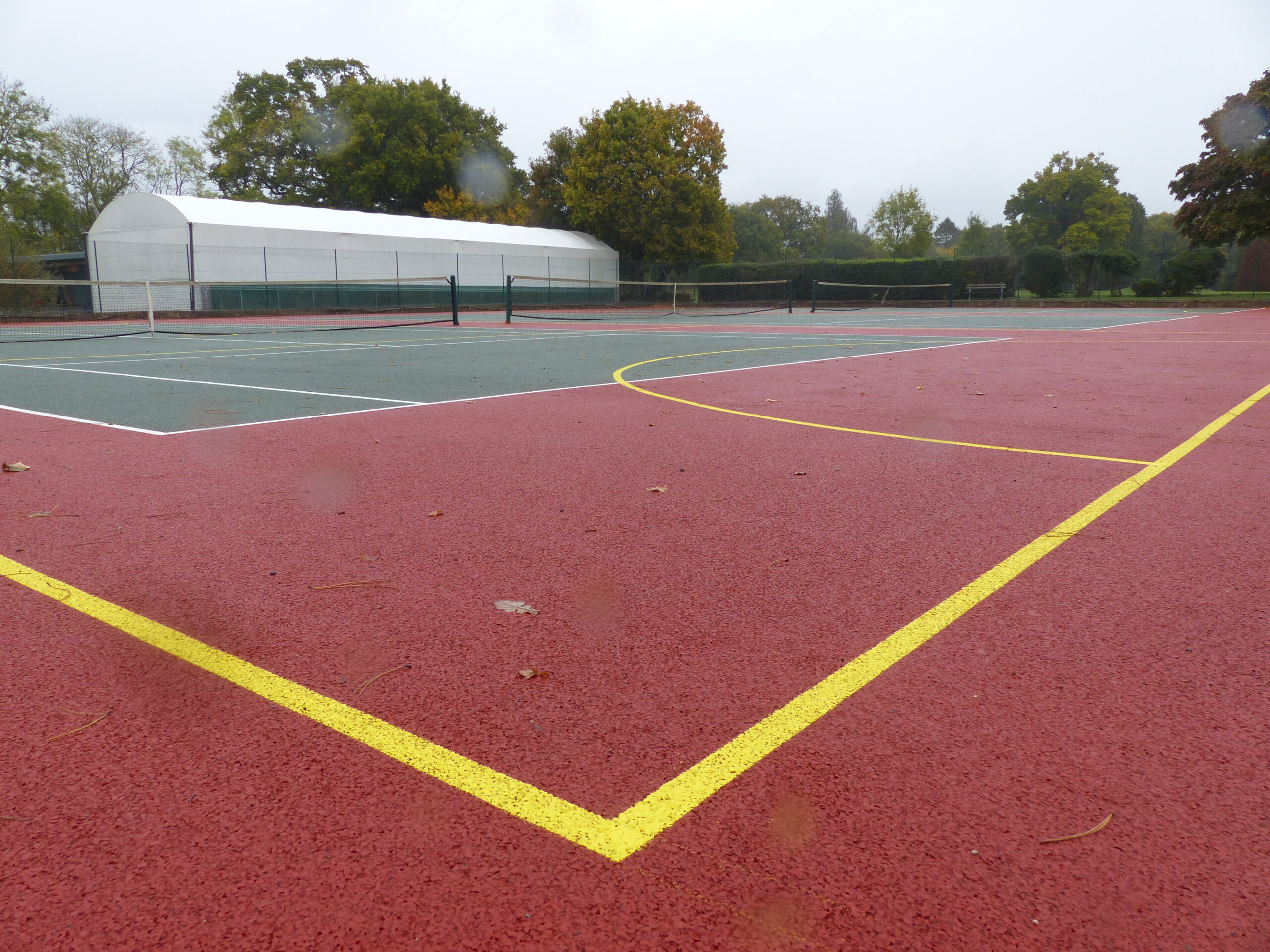 Cranleigh School tennis courts red surface